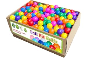 YUFUL 1000 Count Ball Pit Balls, 2.2" BPA-Free Crush-Proof Plastic, Non-Toxic, 7 Bright Colors, Includes Net Bag