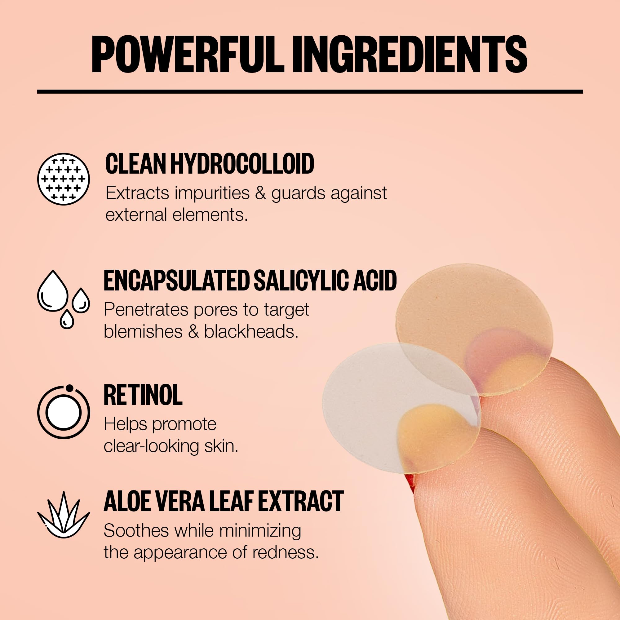 PEACE OUT Acne Day & Night Duo, Sheer Hydrocolloid Pimple Patches For Day Plus Overnight Acne Dots, Helps Clear Blemishes Quickly with Salicylic Acid, Retinol and Aloe Vera, 20 dots