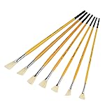 Lightwish White Bristle Stiff Fan Brush Paint Set
