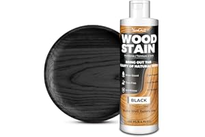Water Based Wood Stain Black 8.5oz/250ml, Matte Fast Drying Wood Stain, Low Odor Non-Toxic Indoor Outdoor Wood Paint for Furn