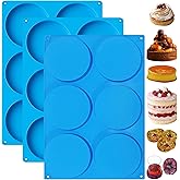 Sidosir Round Silicone Mold for Baking, 4inch Large Breakfast Sandwiches Mold Silicone for Whoopie Pie (3, 0.78 inch deep)