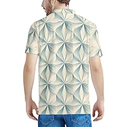 HUGS IDEA Geometric Pattern Mens Golf Shirt for