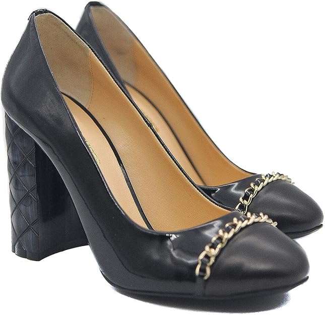 Goody2Shoes Ladies’ Round Toe Black Patent Court Shoe with