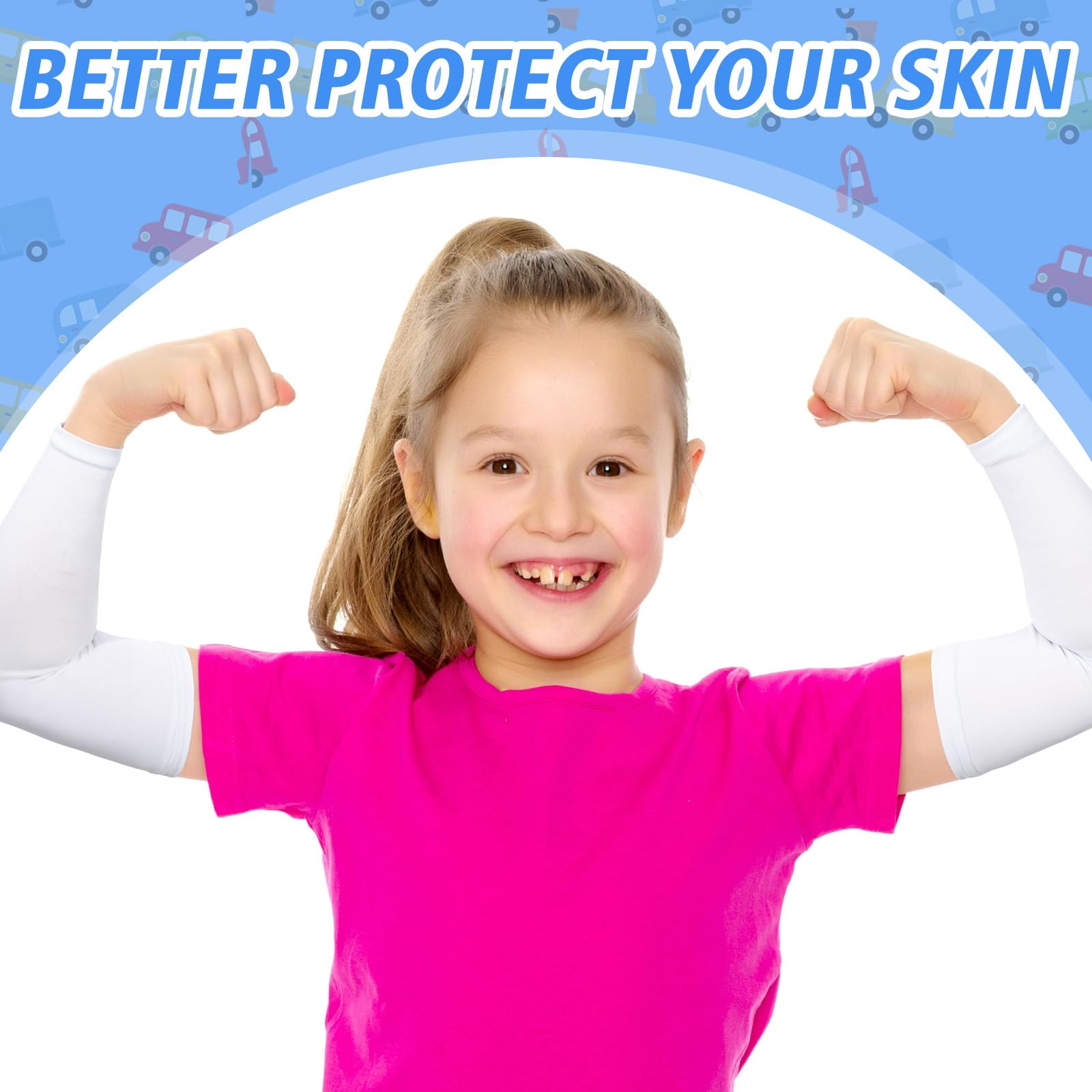 Eurzom 8 Pairs Eczema Sleeve for Kids Toddler Elastic Arm Sleeves Soft and Does Not Hurt the Skin UV Protection