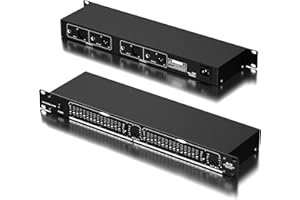 VQP Audio Equalizer, Dual Channel 15-Band Equalizer, 1U Rack Mount Stereo Equalizer, Stereo Graphic Equalizer, Professional Stereo EQ, Noise Reduction (EQ-215, Black)
