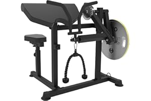 HVO Bicep Tricep Curl Machine: Adjustable Preacher Arm Bicep Curl and Tricep Extension Machine Plate Loaded Exercise Equipment for Home Gym