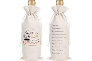 Wxiben Retirement Wine Gift Bag - Retired Gifts for Women Men Pairs Well With Retirement Wine Bottle Bags Farewell Leaving Gi