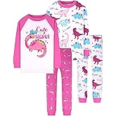 DAUGHTER QUEEN Girls 4 Pieces Cotton Pajamas Size 18 Months-12 Years
