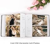 Vienrose Photo Album 200 Pockets 6x4 Linen Cover Khaki with Memo Spaces view 3