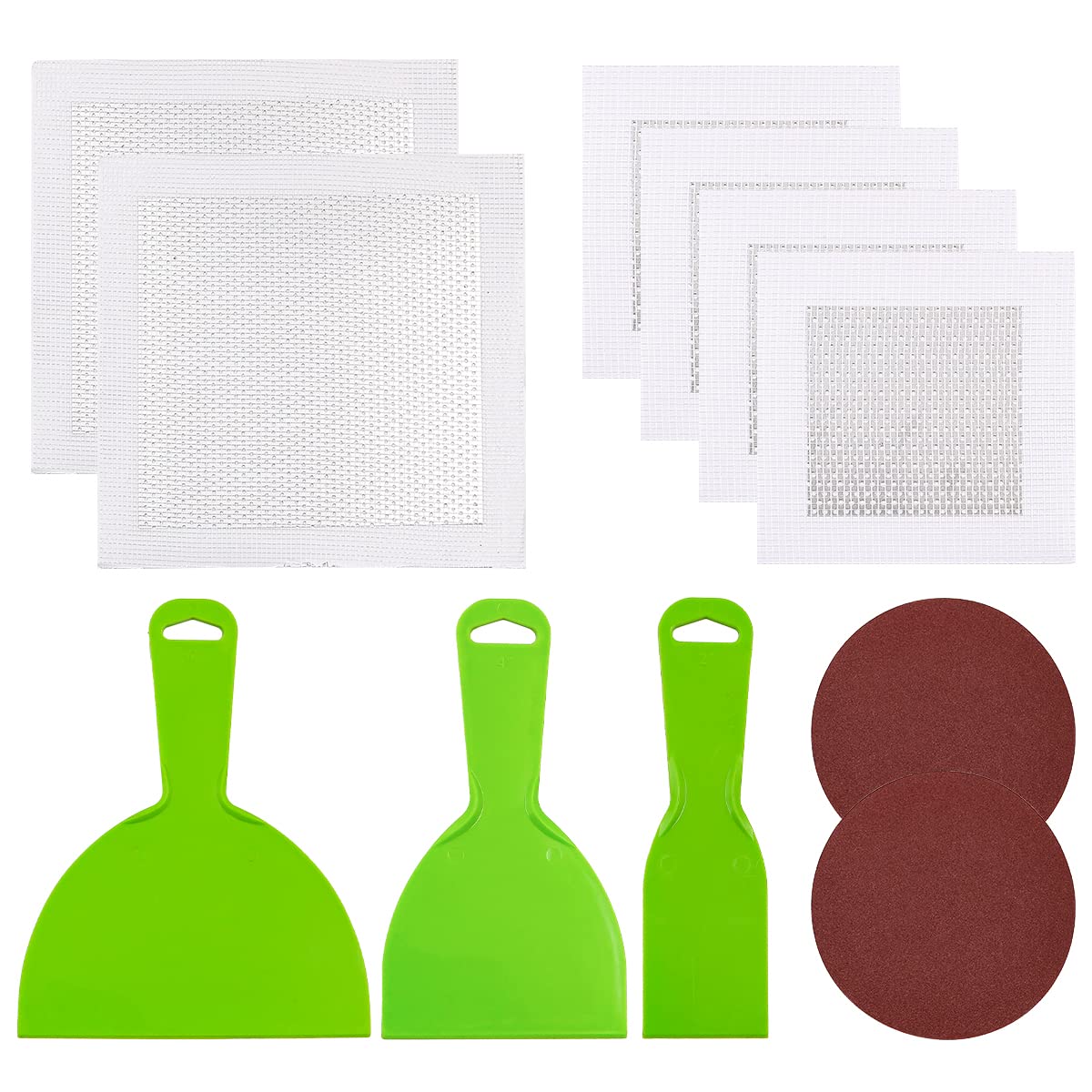 VOANZO 11PCS Wall Repair Kit Plaster Repair Wall Repair Patch 4"/8" Wall Repair Patch and Repair tools for Walls Roofs Ceilings