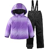 M2C Boys Girls 2-Piece Snowsuit Thicken Patterned Ski Jackets and Pants
