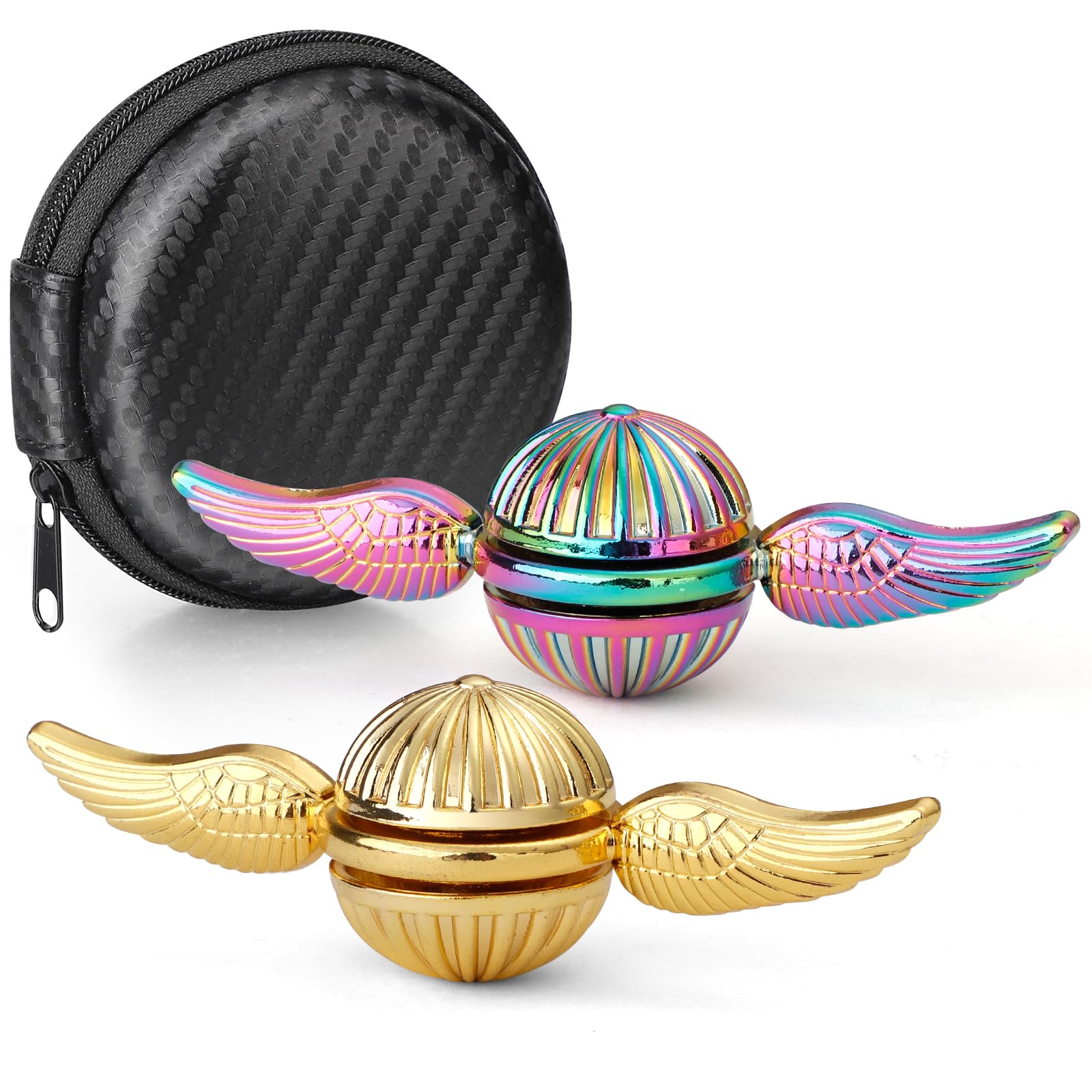 Fidget Spinners Metal Fingertip Gyro Sensory Toys Finger Hand Spinner Desk Gadget Spinning Top Focus Toy Birthday Gift Party Favor for Kids Adults (2PCS)