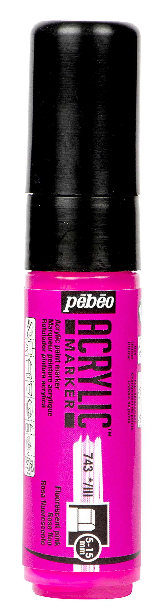 Pébéo 201743 Acrylic Marker Pen 5-15mm Tip Neon Pink
