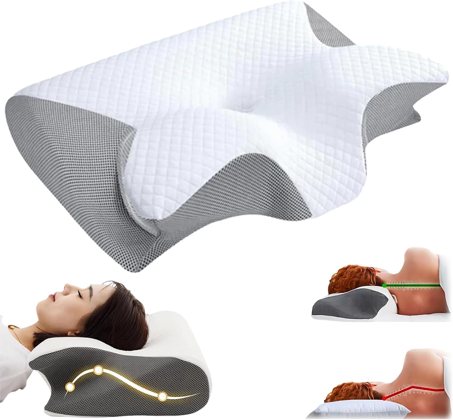 Photo 1 of Imgjsx Neck Haven Pillow Hospitality Collection, Cervical Neck Pillow for Neck Pain Relief, Support Your Head, Neck, Pine, Shoulders, Proper Alignment Ergonomic Pillows