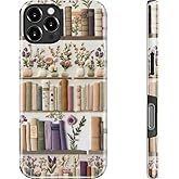 DEENAKIN for iPhone 16 Pro Case Cute,Aesthetic Vintage Floral - Book Shelf,Compatible with Magsafe,Trendy Wildflower Unique Cool Retro Western Slim Silicone Phone Cover for Women Girls