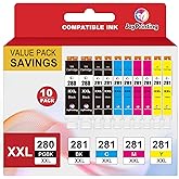 PGI-280XXL CLI-281XXL Ink Cartridges Compatible Canon TR8620a Ink 280 XXL 281 XXL Work for Canon TS9521C TR8620 TR8622a TS612