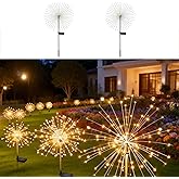 Galavasen Solar Fireworks Lights for Outside, 150LED 8 Modes Fireworks Solar Lights Outdoor, Fairy Garden Flowers for Yard Pa