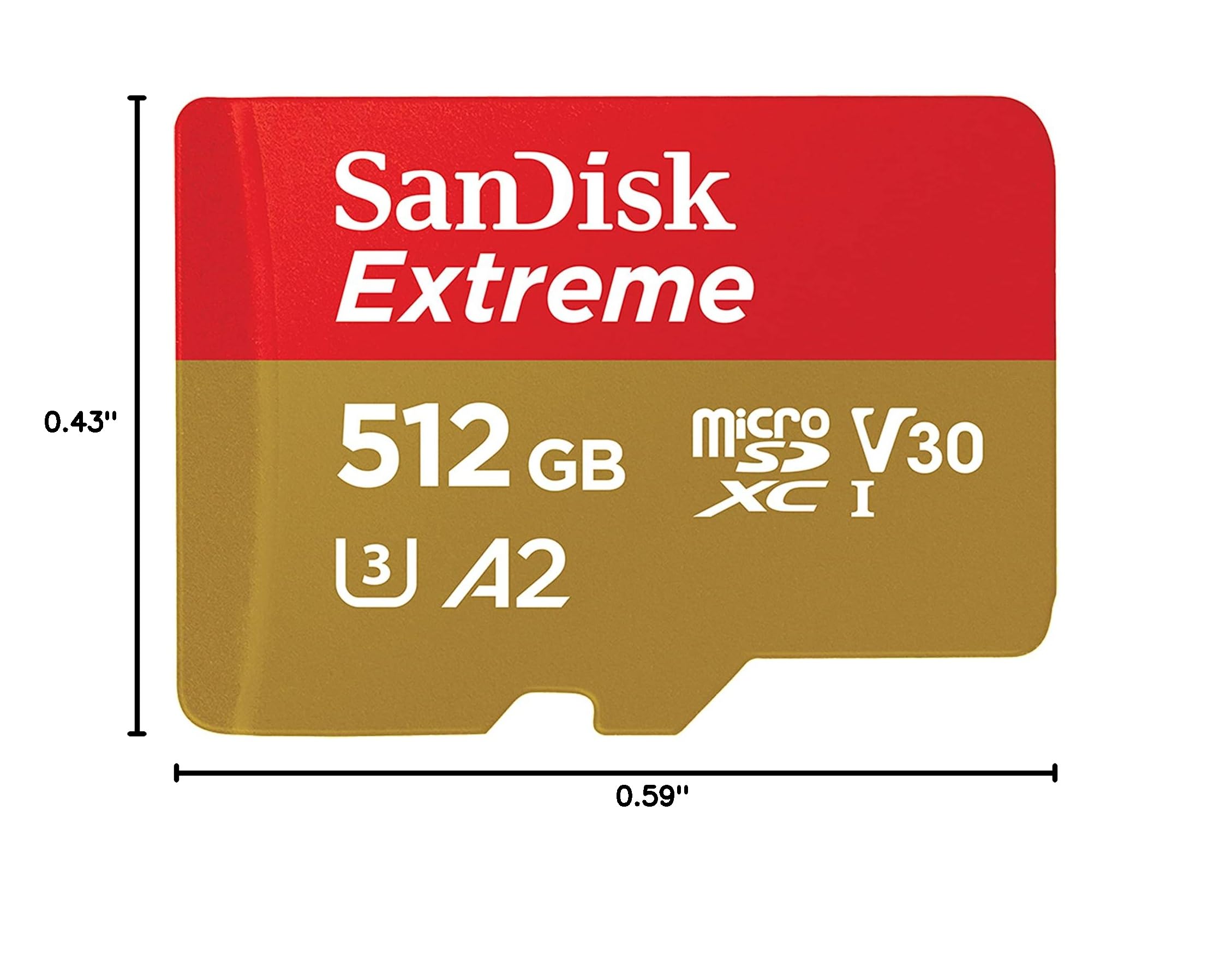 SanDisk 512GB Extreme microSDXC UHS-I Memory Card with Adapter - Up to 190MB/s, C10, U3, V30, 4K, 5K, A2, Micro SD Card - SDSQXAV-512G-GN6MA