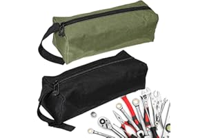 Haikole Tool Pouch Bag 2 Pcs Canvas Tool Pouch,Multi-Purpose Tool Bags, Multi-Purpose Small Zipper Tool Pouchs,Screwdriver Tool Bag Set for Organizer Storage Various Electrician Tools