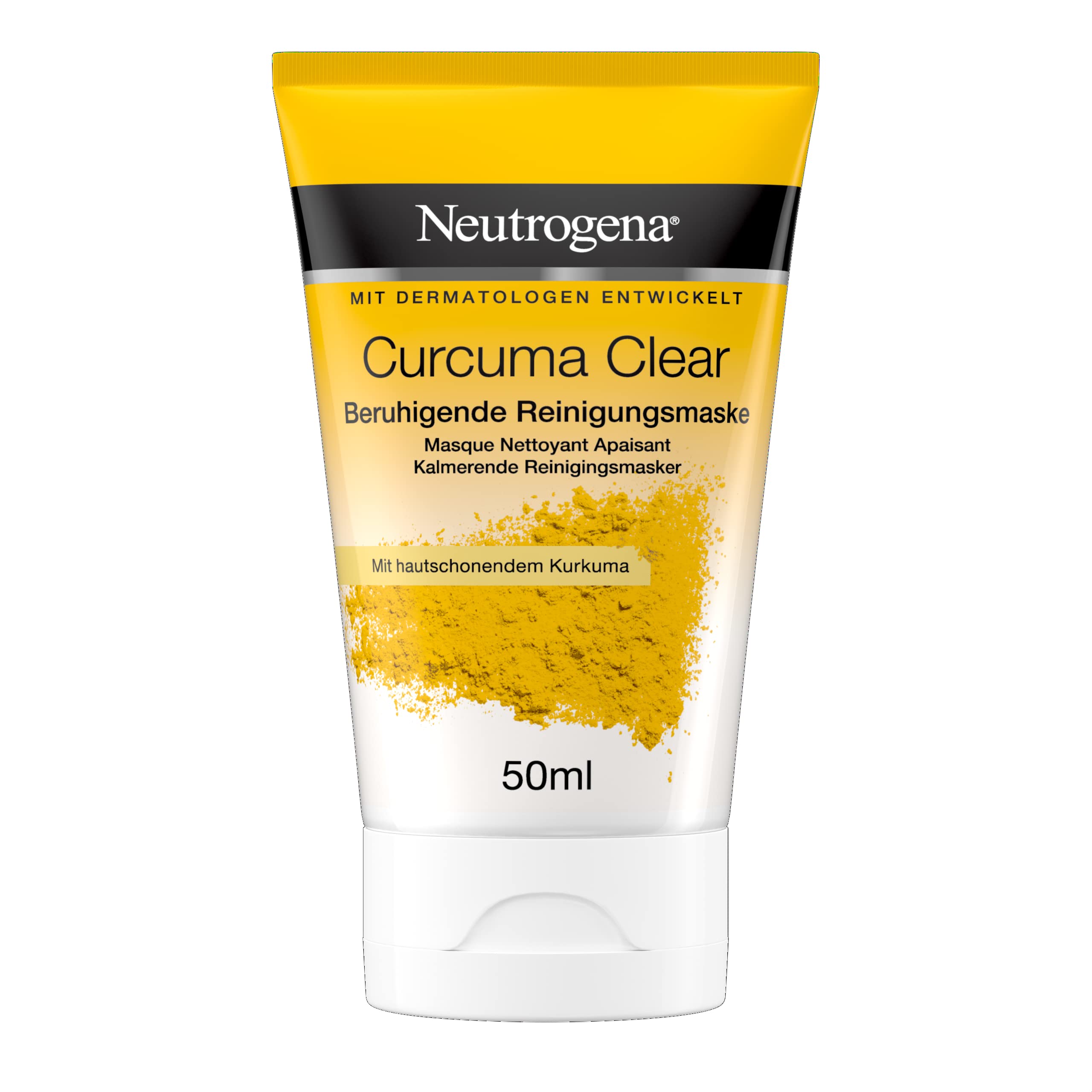 Neutrogena Curcuma Clear Soothing Cleansing Mask (50 ml), Beauty Face Mask with Skin-Friendly Turmeric, Skin Care and Facial Care Mask for Facial Cleansing for Blemish, Sensitive Skin