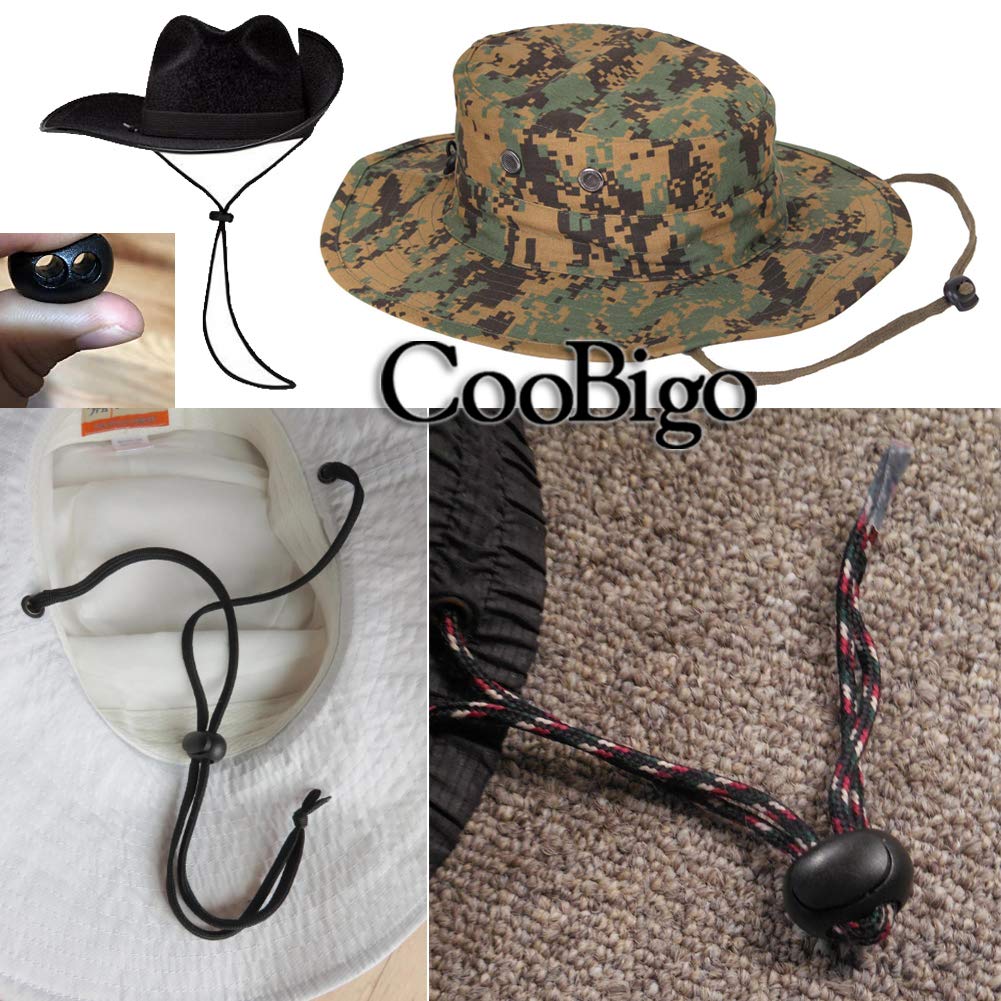 25pcs Spring Cord Lock End Stopper Fastener Slider Toggles Clip Double Hole Round Plastic for Drawstrings Lanyard Paracord Elastic Bungee Shock Cord Rope Shoe Lace Tie Locks Shoelace Lace Lock