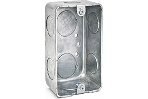Airmont Products Deep Handy Box, 4 x 2 Drawn Steel Electrical Box, 2-1/8 Inch Deep Single-Gang Metal Surface-Mount Utility & 