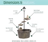 GardenKraft Cascading Water Fountain with Solar Lamp Post 90cm x 41cm view 3