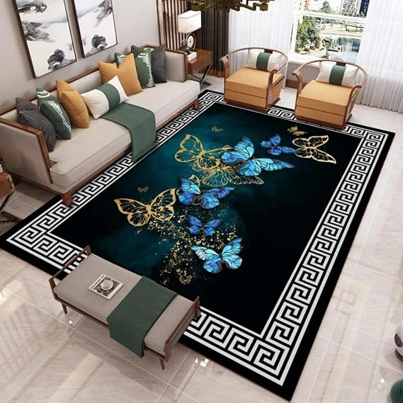 Alfombra Salonalfombras con Estampado 3D De Plumas De Dibujos Animados