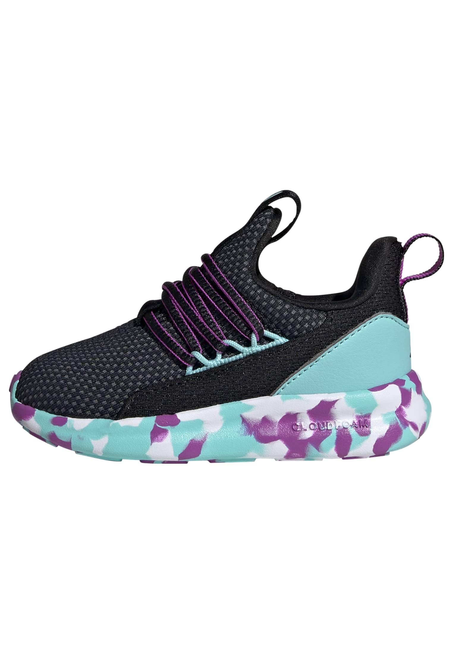 adidas Unisex-Baby Lite Racer Adapt 7.0, Black/Purple Burst/Flash Aqua, 6 Image
