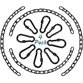 4 Pack 25in Hanging Swing Chain with 4 Carabiners, 440LB Capacity Hanging Kits Heavy Duty Hanging Chair Hardware for Hammock Swing Hanging Chair Punching Bags Sandbag Indoor Outdoor Yoga Gym (Black)