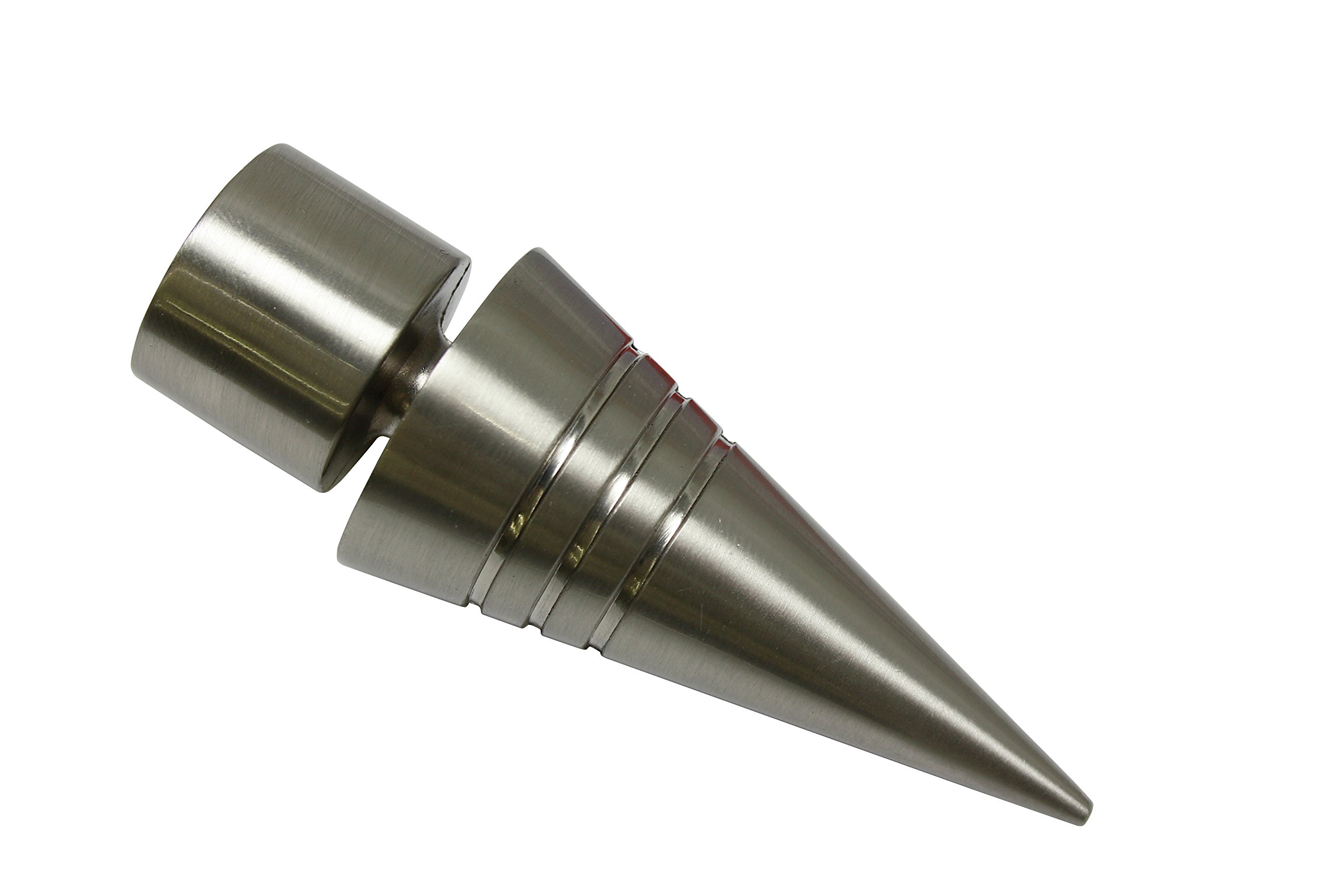 Gardinia End Caps for Curtain Rods, 2 x Finial Point, Chicago Series, Metal, Stainless Steel Finish, 20 mm Diameter