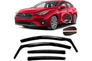 CHYKORLA in Channel Rain Guards Fit for 2017-2025 Subaru Impreza Hatchback, Crosstrek 2018 2019 2020 2021 2022 2023, Durable Window Visors, Smoke Wind Deflectors Vent Shades Shield-4PCS