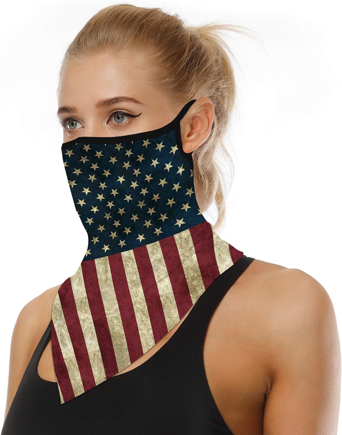 Face Bandana Neck Gaiter Face Scarf Ear Loops Balaclava for Dust Mask Man Woman