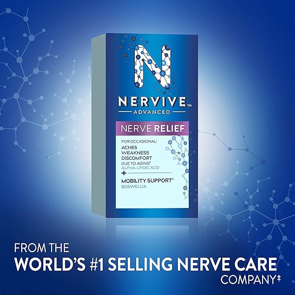 NERVIVE ADVANCED NERVE RELIEF + MOBILITY, WITH ALPHA LIPOIC ACID TO HELP REDUCE NERVE ACHES, WEAKNESS, & DISCOMFORT*† AND BOSWELLIA TO PROMOTE MOBILITY*, VITAMINS B12,B6,B1, 30 TABLETS