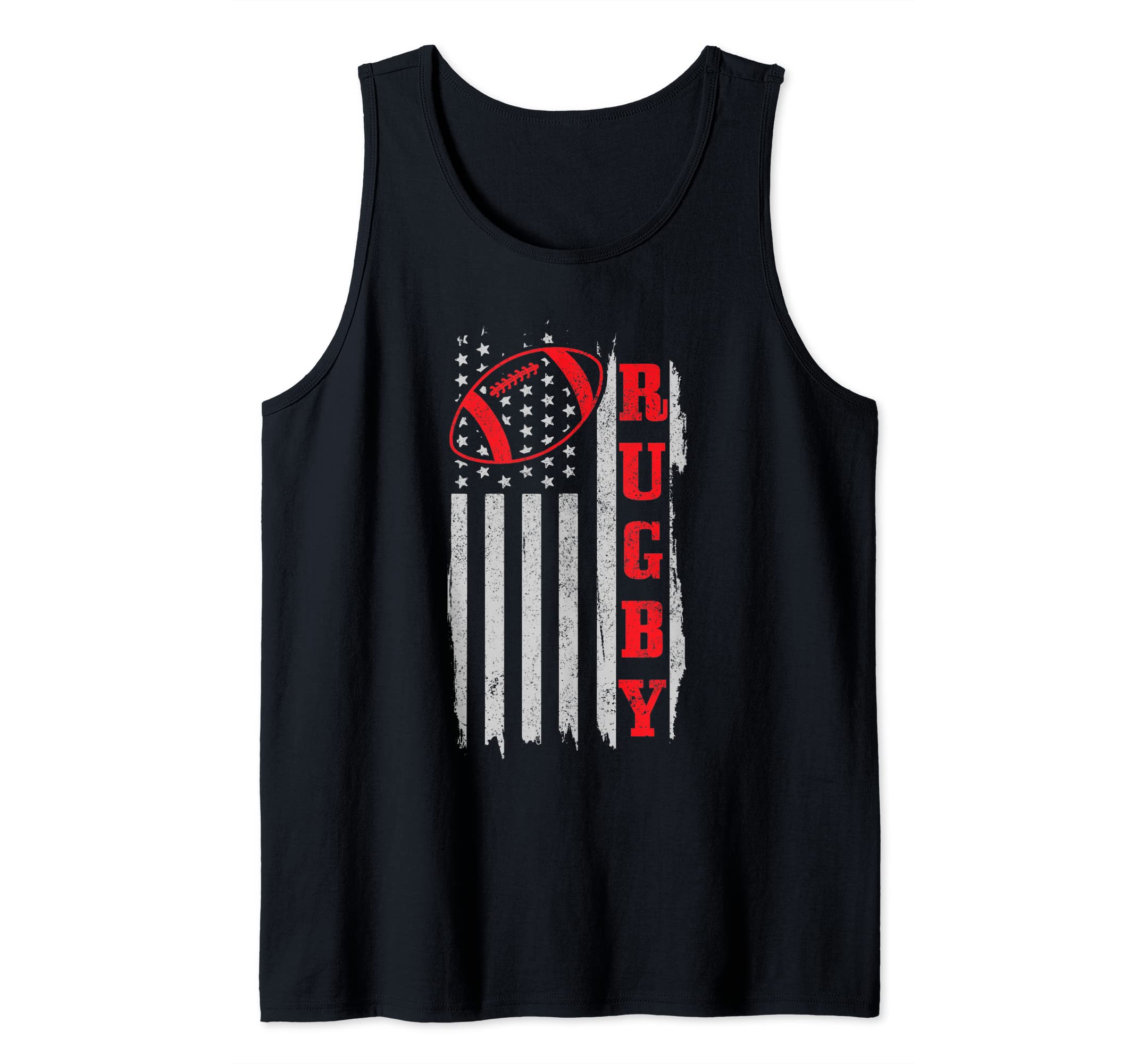Rugby American Flag Vintage Patriotic Rugby Player Fan Tank Top