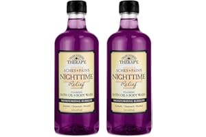 VILLAGE NATURALS THERAPY Village Naturals Aches + Pains Nighttime Relief Bath Oil 16 Ounce (473ml) (Pack of 2)