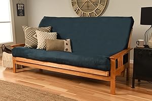 KODIAK FURNITURE Queen Size Futon Mattress Cover, Suede Microfiber, Zippered, Kodiak Styles Premium Quality (Suede Navy)
