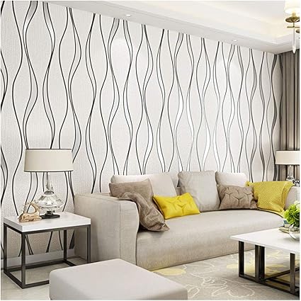 Yjz Papier Peint Simple Suede Simple Tissu Non Tisse Rouleau Minimalisme Rayure Motif Decor A La Maison Concise De Luxe 3d Style Papier Peint White 25pcs Amazon Fr Cuisine Maison