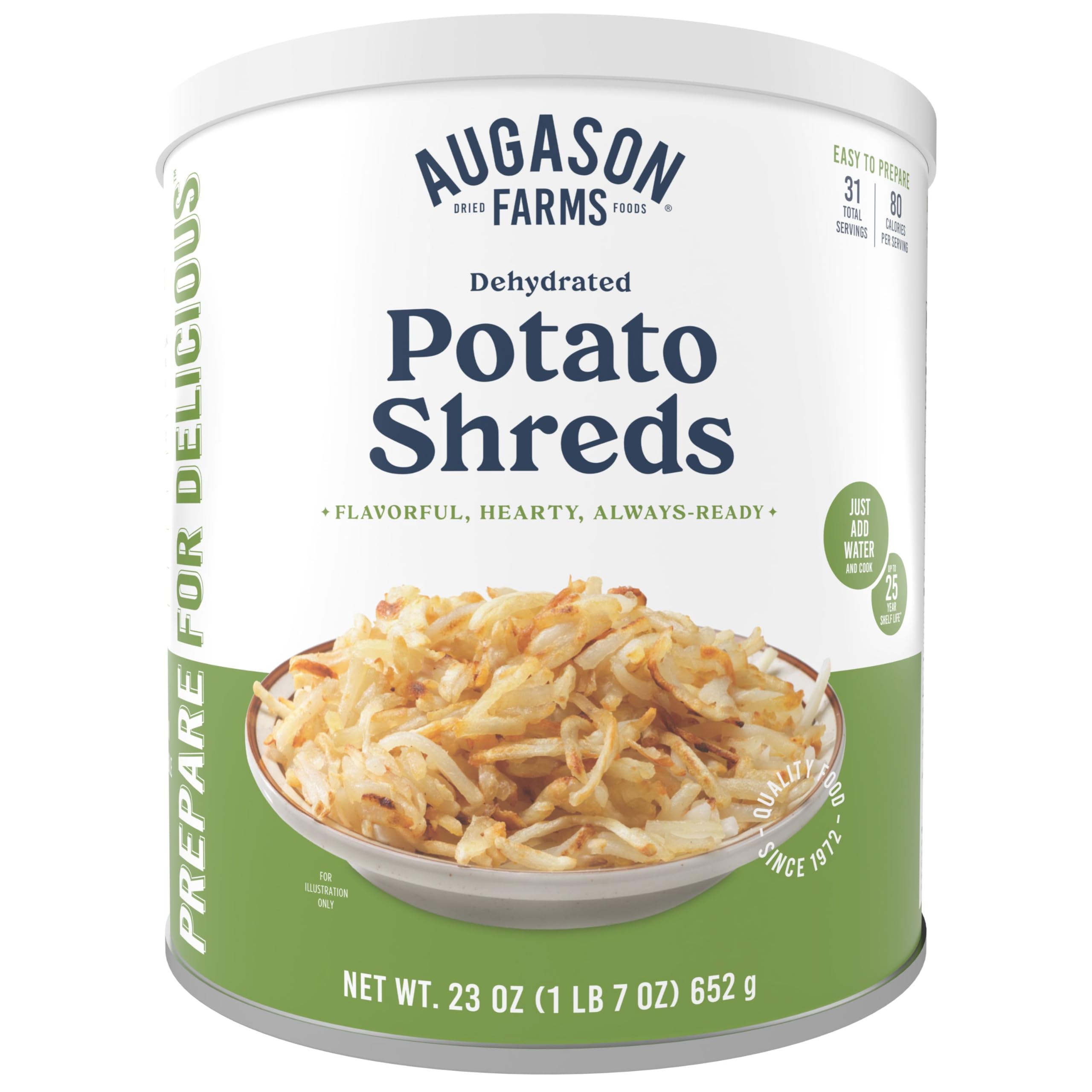 Photo 1 of 4/50 Augason Farms Dehydrated Potato Shreds Can - Gluten Free Dehydrated Survival Food with Long Shelf Life - Emergency Food Supply for Camping, Prep & Everyday Meals - 31 Servings