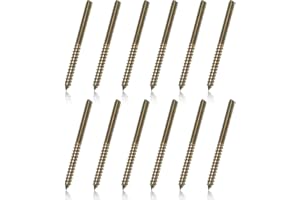 LOUZAGO 12 Pcs Hanger Bolts, 1/4-20" x 3" Double Headed Screws Self-Tapping Wood Dowel Screw for Furniture (1/4-20" x 3")