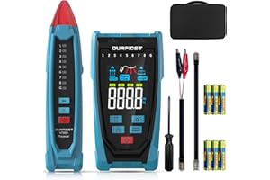 Network Cable Tester, DURFICST NT8801 Ethernet Cable Tester, Fault Distance Location and Cable Length Test with TDR Technology, 2.5" Color Screen RJ45 RJ11 Network Tester with Cloth Bag