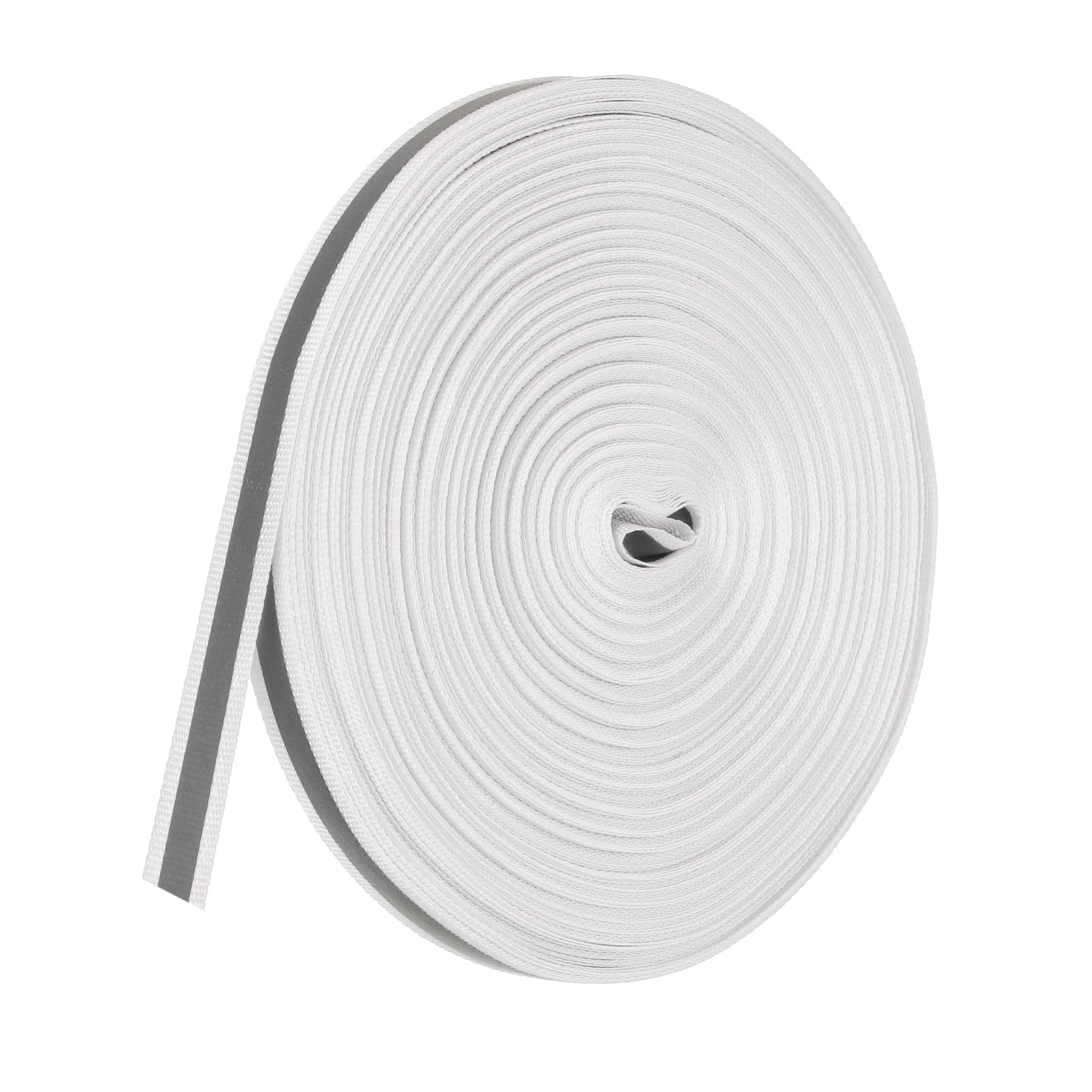 PATIKIL Reflective Tape Strip, 10mm x 50yards High Visibility Reflective Tape Sew-on DIY Warning Safety Fabric Webbing for Clothing Raincoats, White