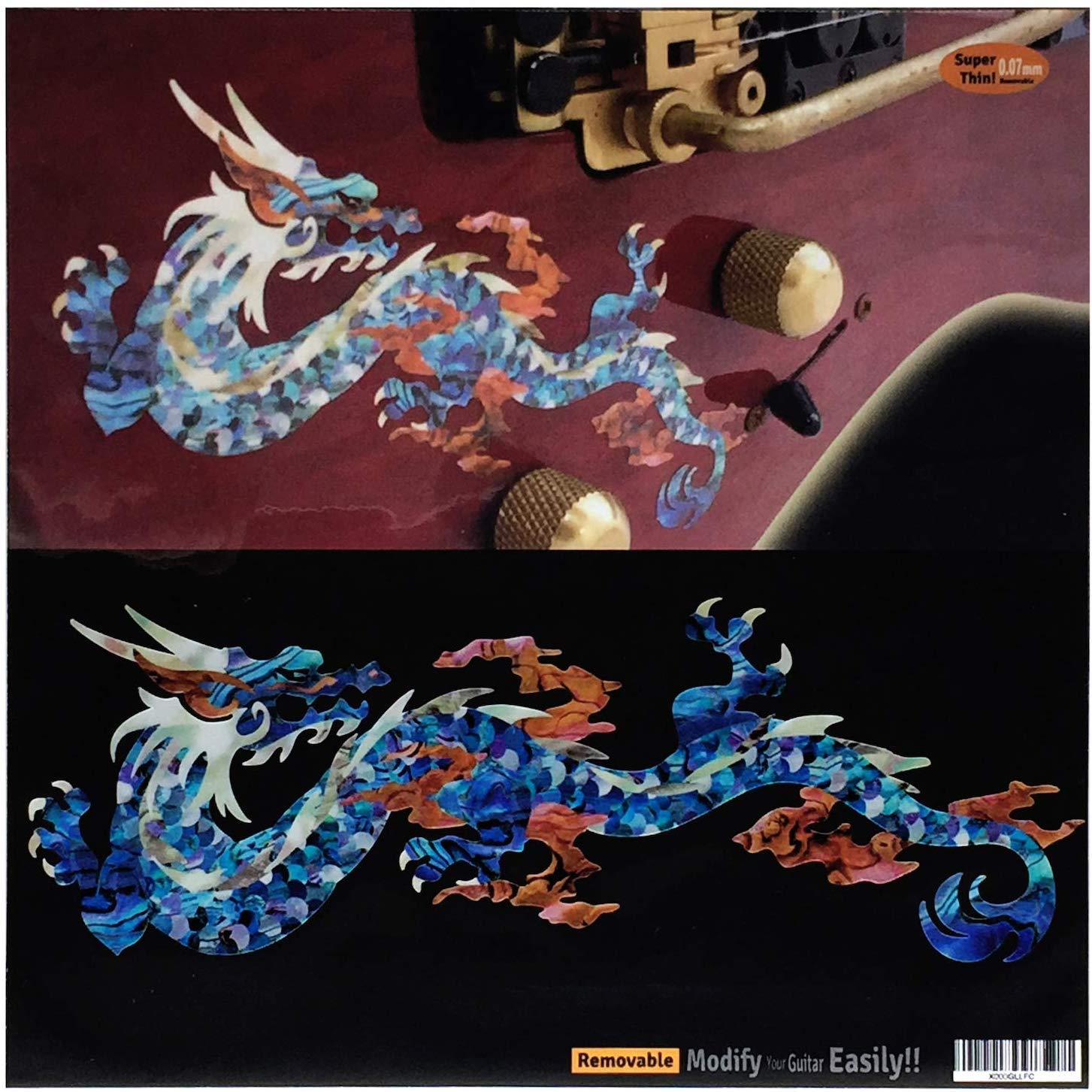 Inlay Sticker B-154FDB-N Guitars & Bass - Fire Dragon - Abalone Blue