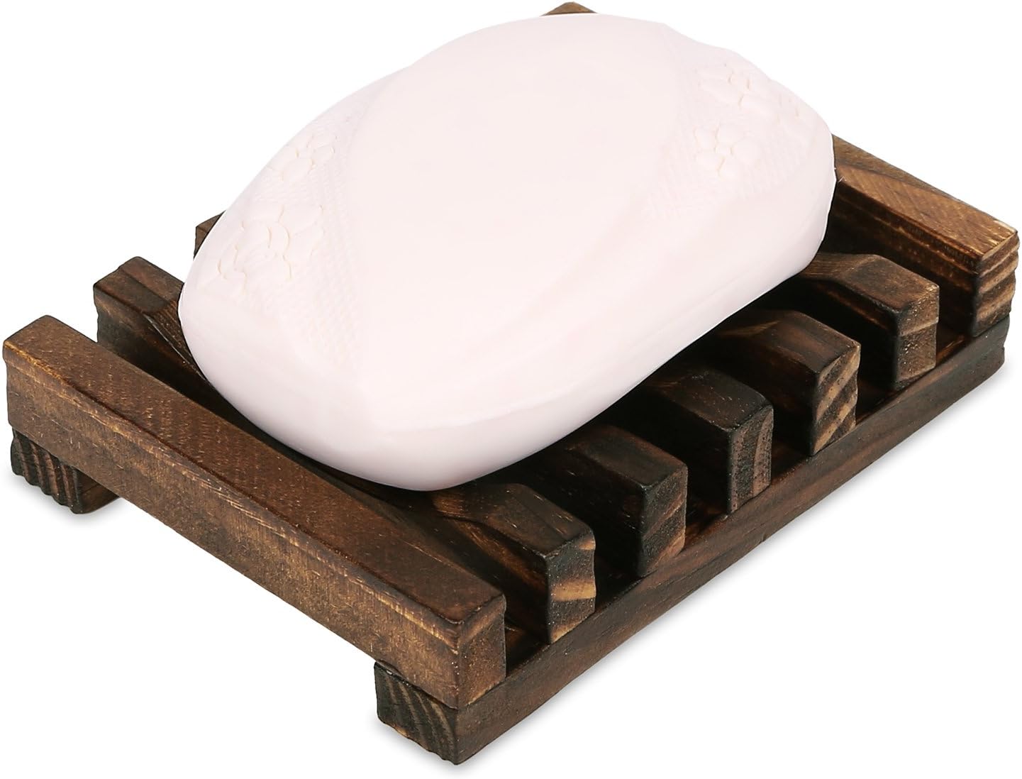 Anwenk Wooden Soap Dish Soap Saver Holder Soap Tray for Bathroom Shower Rectangular Sink Drainer Hand Craft for Soap,Sponges and More (1Pack): Home & Kitchen