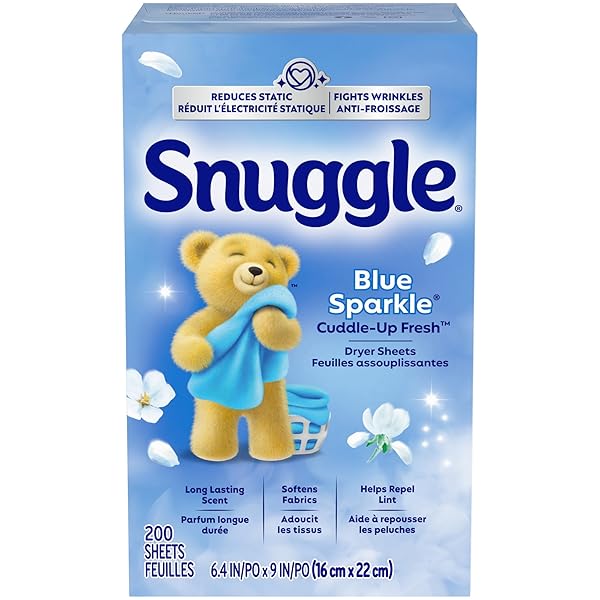 SNUGGLE DRYER SHEETS, LONG LASTING FRESH AND CLEAN SCENT, LAUNDRY FABRIC SOFTENER, CONTROL STATIC, REDUCE WRINKLES, HE SAFE, 200 COUNT