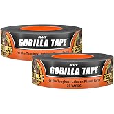 GORILLA Duct Tape, Black Tape, 1.88" x 35 yd (Pack of 6) - Heavy Duty and Weather Resistant for Indoor or Outdoor