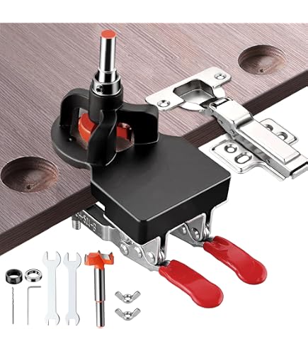GOINGMAKE Compact Cabinet Hinge Jig – 35mm Concealed Hinge Drill Guide With Quick Clamp & Dust Adapter, All Metal - View #4