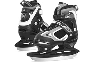 BASYNOL Nattork Ice Skates for Kids, Boys and Girls,Adjustable Hockey Lace-Up Skate,Ice Skating Shoes for Beginner,Kids Ice Skates for Outdoor and Rink Soft Padding and Reinforced Ankle Support S,M,L