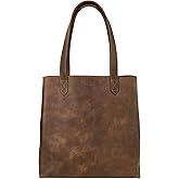 Heather's, Classic Tote Bag, Shoulder Bag, Spacious Handbag, Vintage Style Purse, Travel and Shopping, Full Grain Leather, Handmade, Bourbon Brown