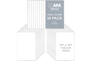 Ilyapa Restaurant Menu Covers 11 x 17 Inch - 30 Pack, Single Page, 2 View Clear Menu Holder Sleeves, Durable PVC Sheet Protector to Cover Inserts